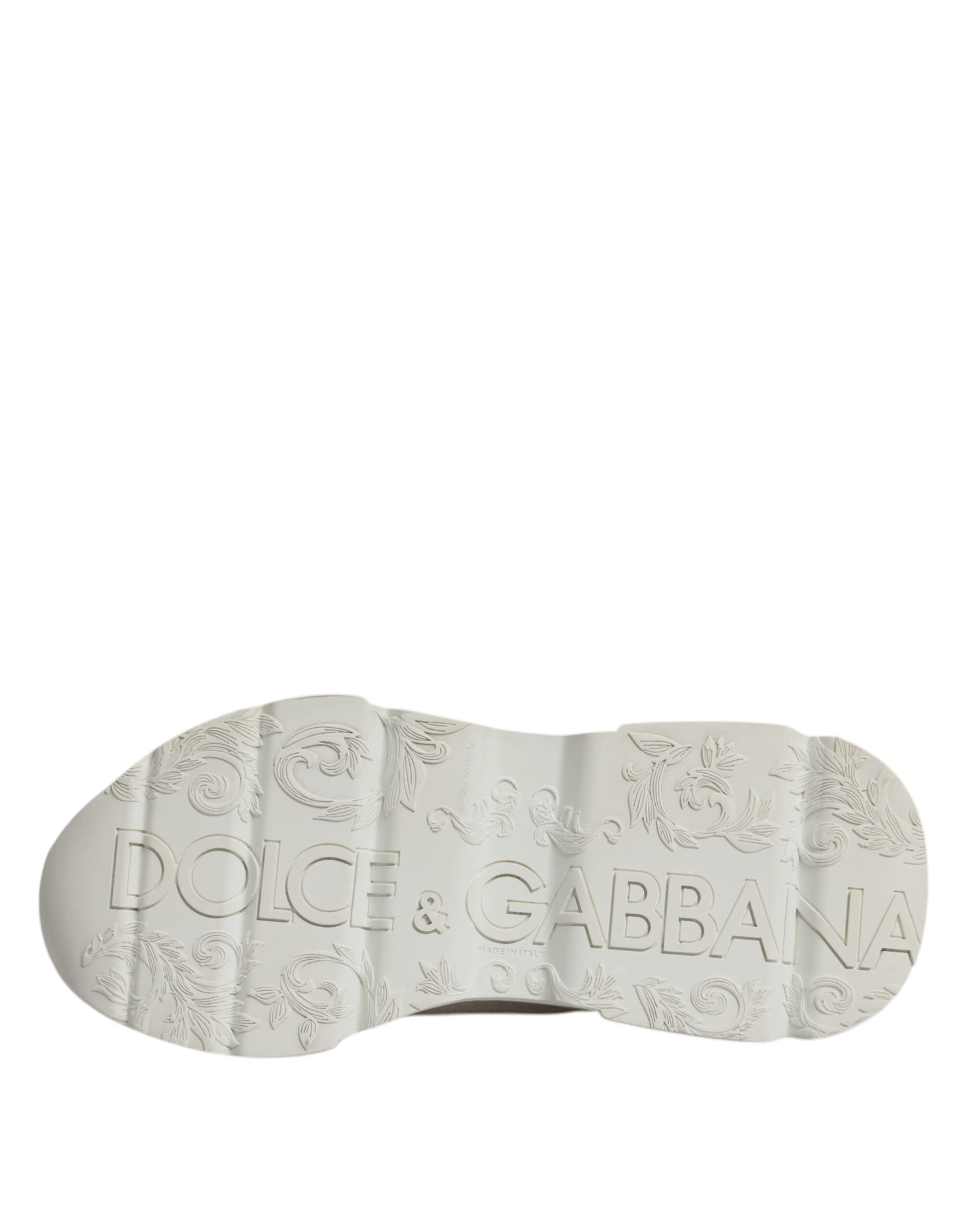 Dolce & Gabbana White Leather Daymaster Low Top Sneaker Shoes Dolce & Gabbana Light Gray