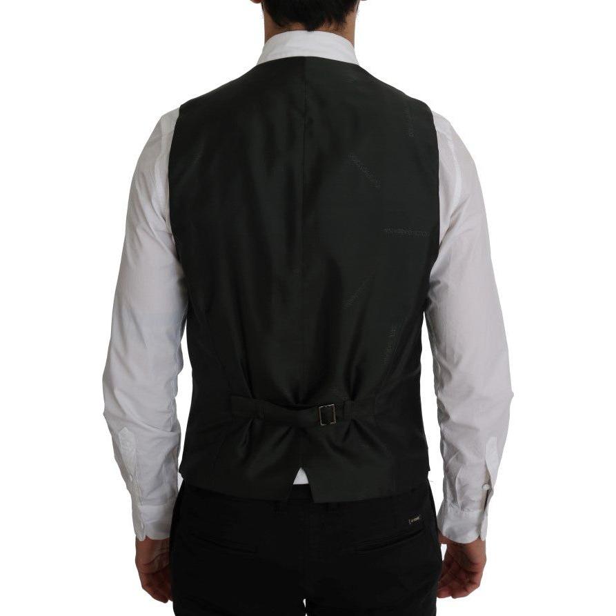 Dolce & Gabbana Elegant Striped Vest Waistcoat Dolce & Gabbana Gray
