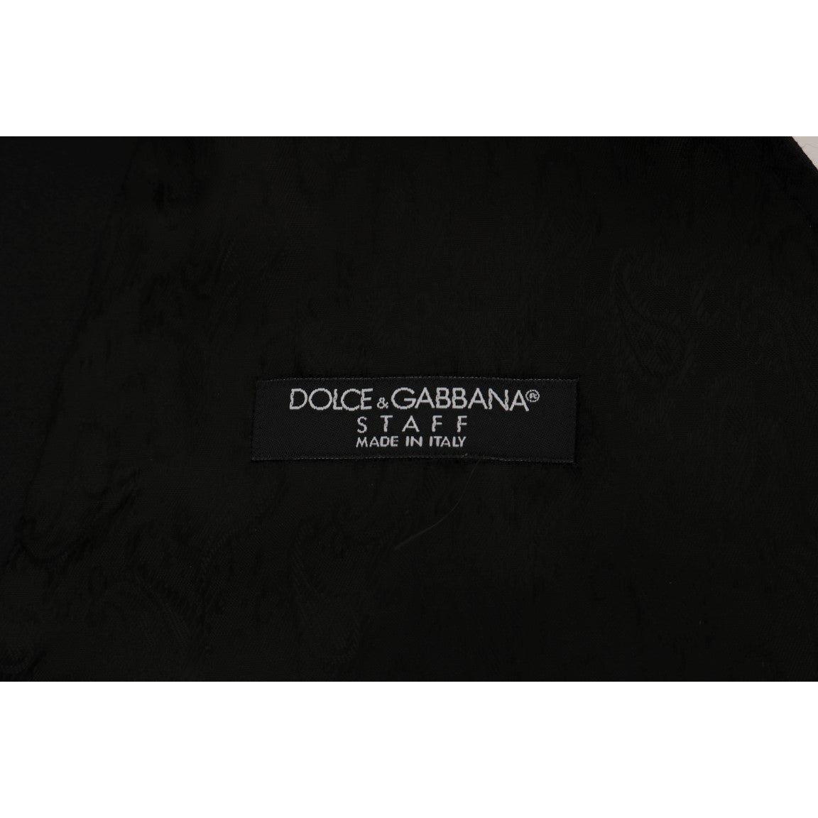 Dolce & Gabbana Sleek Black Single-Breasted Waistcoat Dolce & Gabbana Black