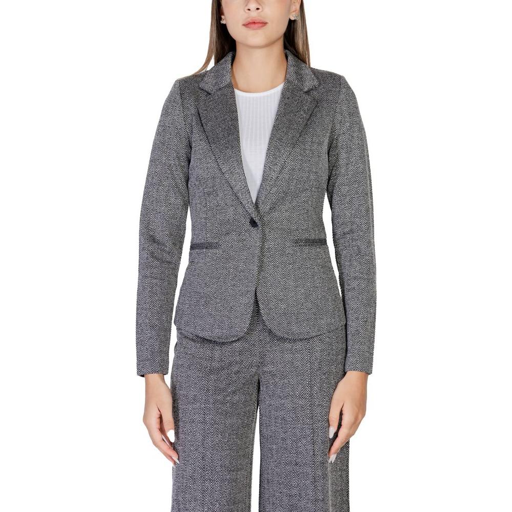 ICHI Black Polyester Suits & Blazer ICHI Dim Gray