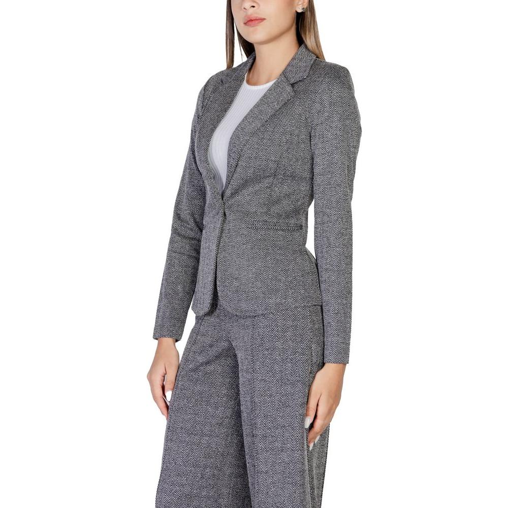 ICHI Black Polyester Suits & Blazer ICHI Dim Gray