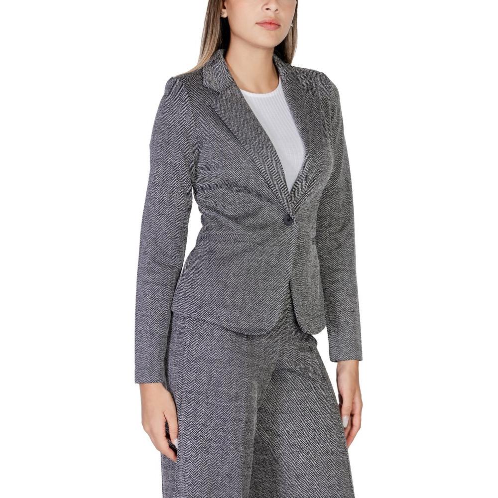 ICHI Black Polyester Suits & Blazer ICHI Dim Gray
