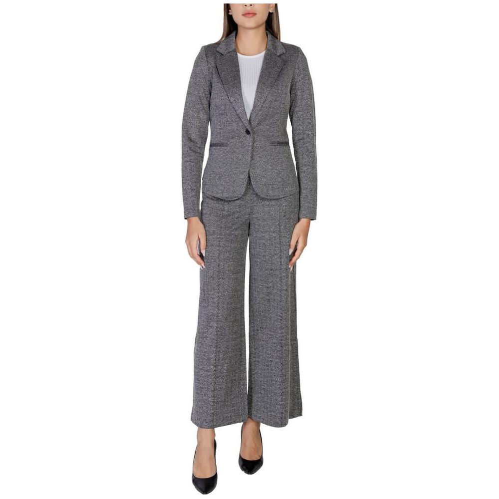 ICHI Black Polyester Suits & Blazer ICHI Dim Gray