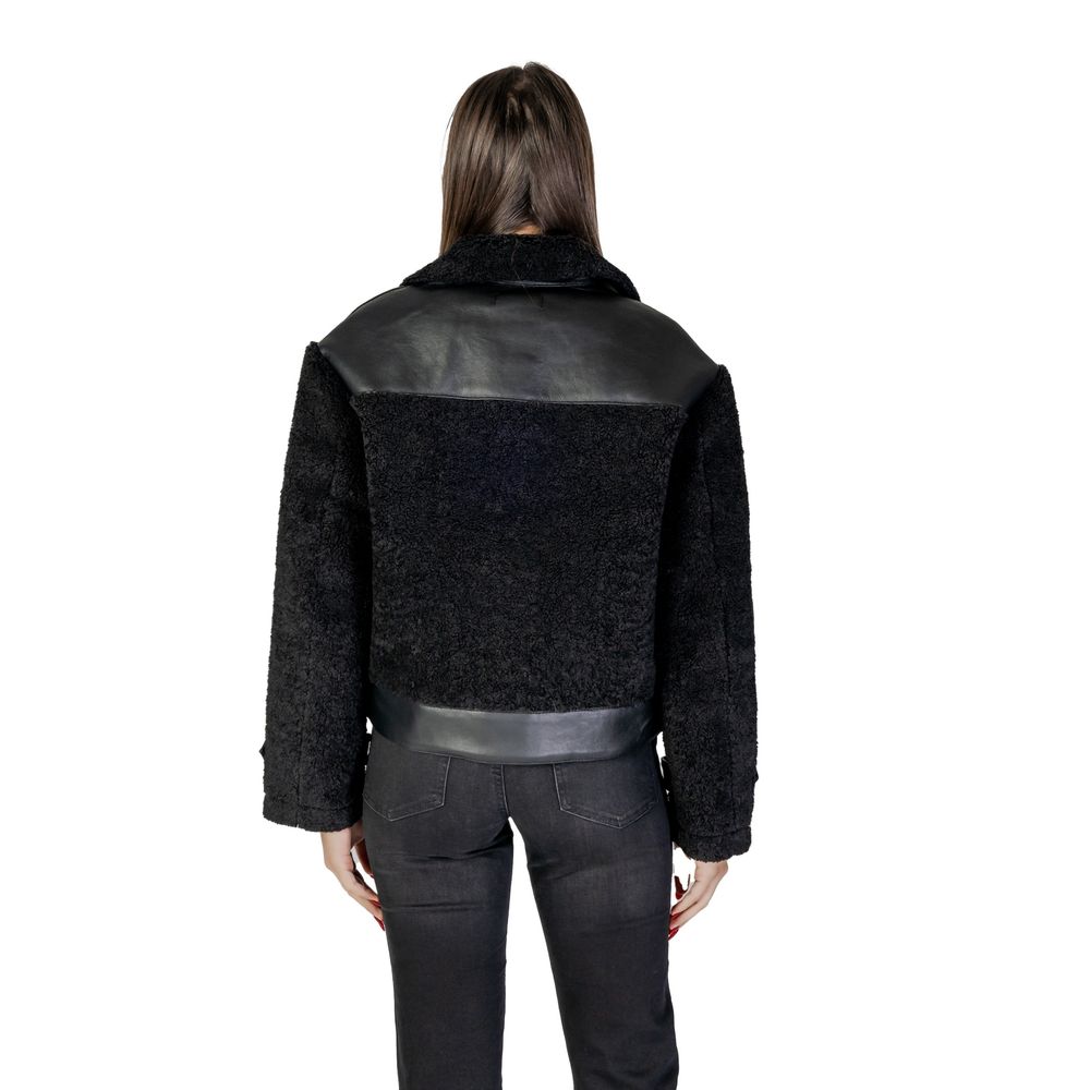 Morgan De Toi Black Polyester Jackets & Coat Morgan De Toi Black