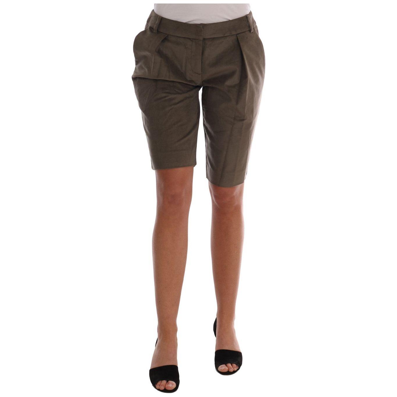 Ermanno Scervino Brown Velvet Bermuda Shorts BYX1164-1
