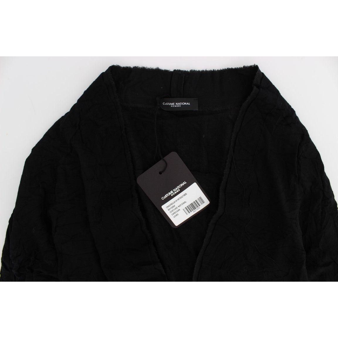 Costume National Elegant Black Merino Wool Cardigan Costume National Lavender