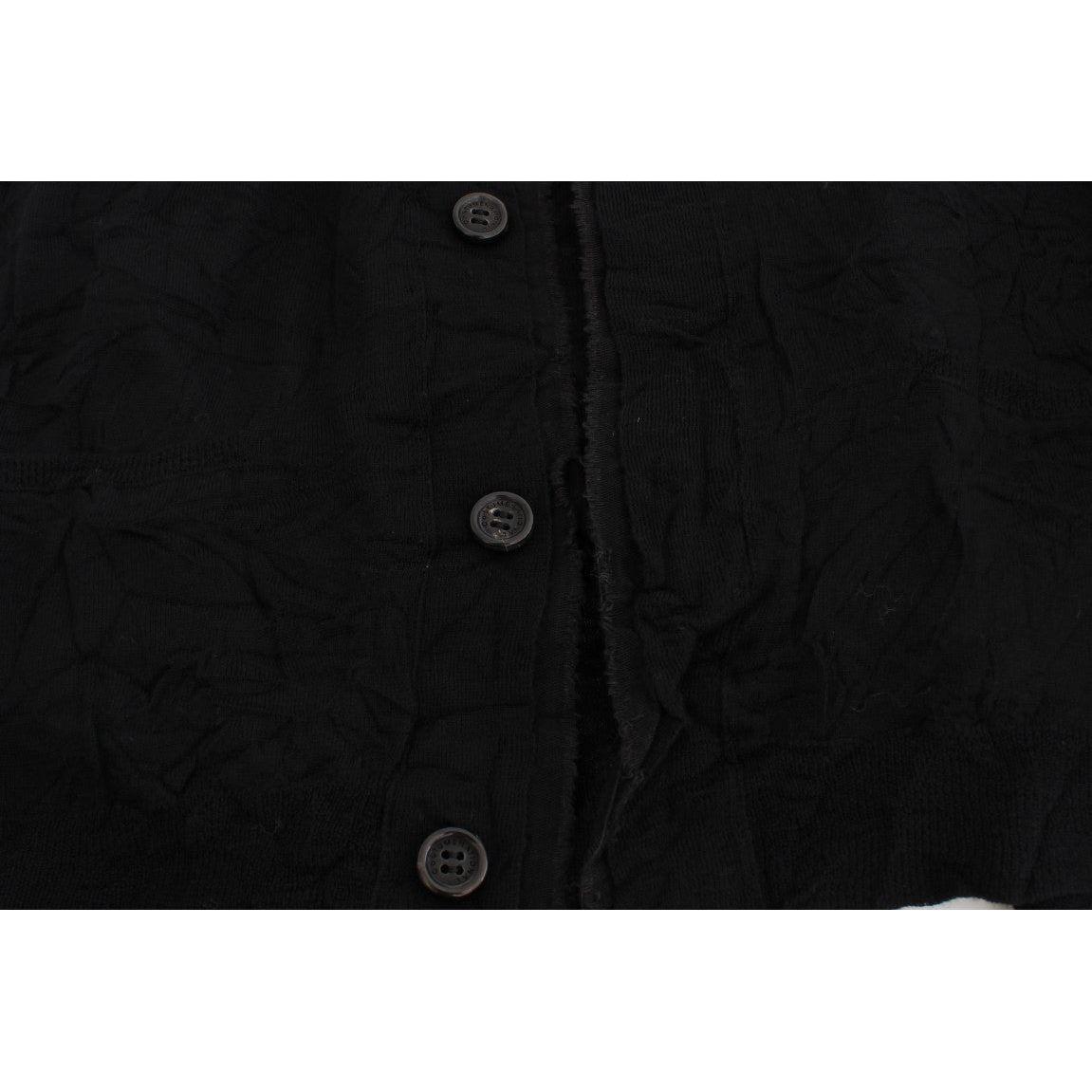 Costume National Elegant Black Merino Wool Cardigan Costume National Black