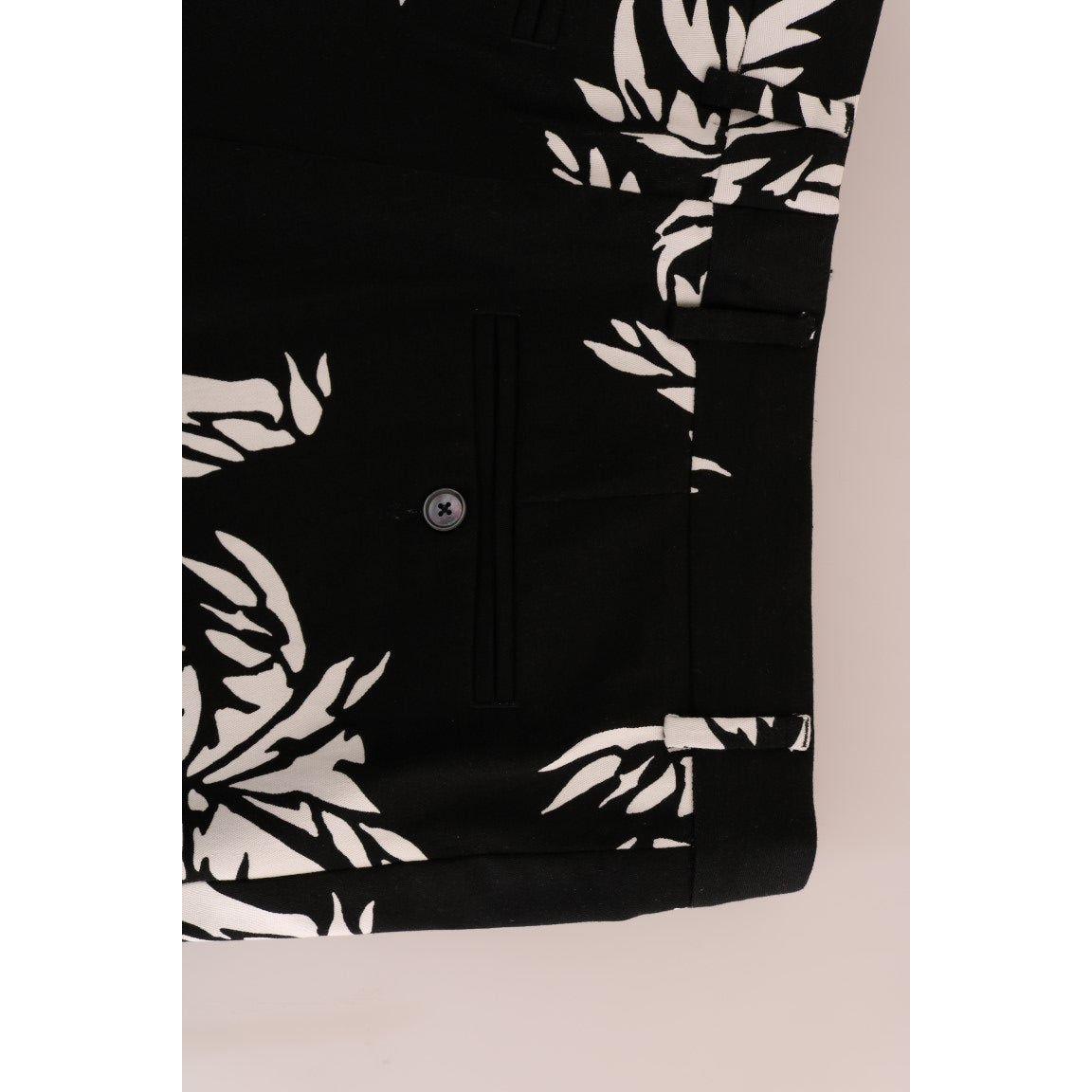 Dolce & Gabbana Elegant Tree Print Ankle Trousers Jeans & Pants Dolce & Gabbana Gray