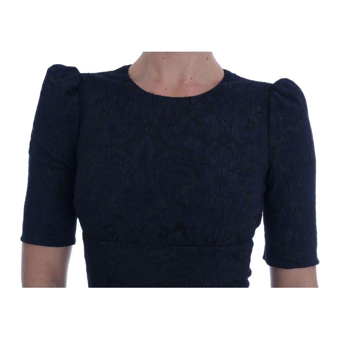 Dolce & Gabbana Floral Brocade Mini Flare Dress Dresses Dolce & Gabbana Black