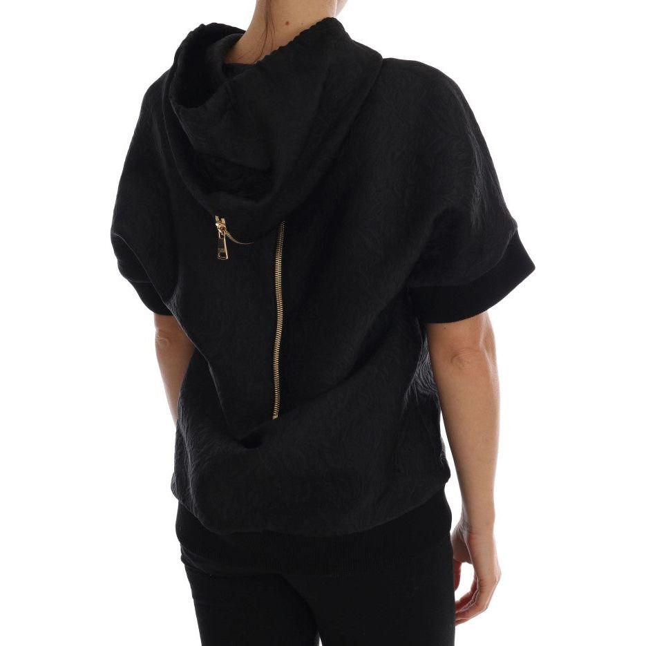 Dolce & Gabbana Enchanted Brocade Crystal Hooded Sweater Dolce & Gabbana Black