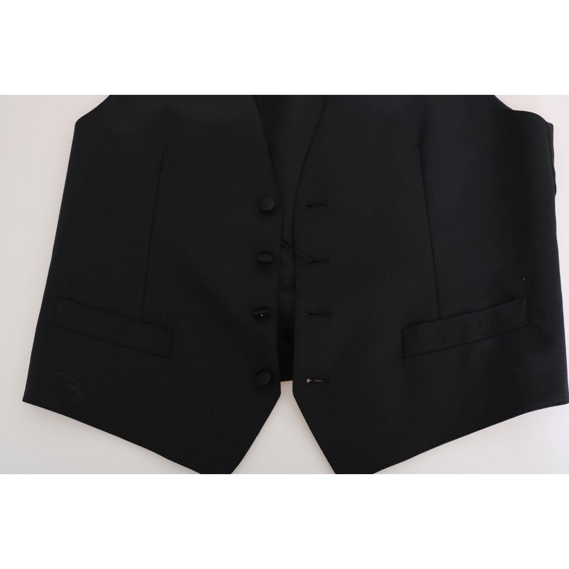 Dolce & Gabbana Elegant Slim Fit Formal Vest in Black Dolce & Gabbana Black