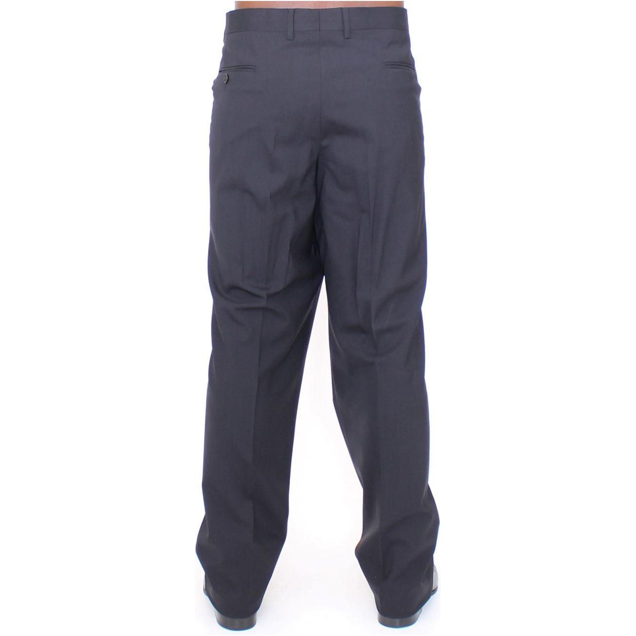 Dolce & Gabbana Elegant Pleated Black Wool Trousers Jeans & Pants Dolce & Gabbana Dark Slate Gray