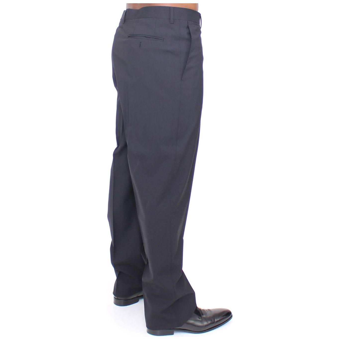 Dolce & Gabbana Elegant Pleated Black Wool Trousers Jeans & Pants Dolce & Gabbana Dark Slate Gray