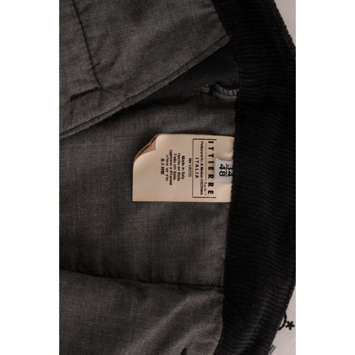 GF Ferre Elegant Black Cotton Corduroy Pants Jeans & Pants GF Ferre Black