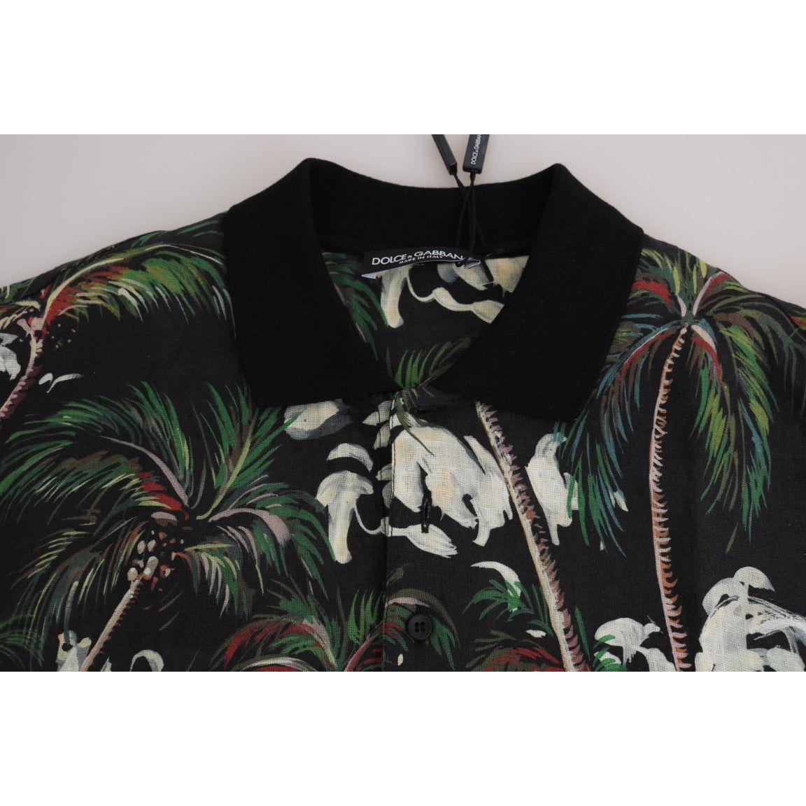 Dolce & Gabbana Sicilian Volcano Motive Polo Tee Dolce & Gabbana Gray