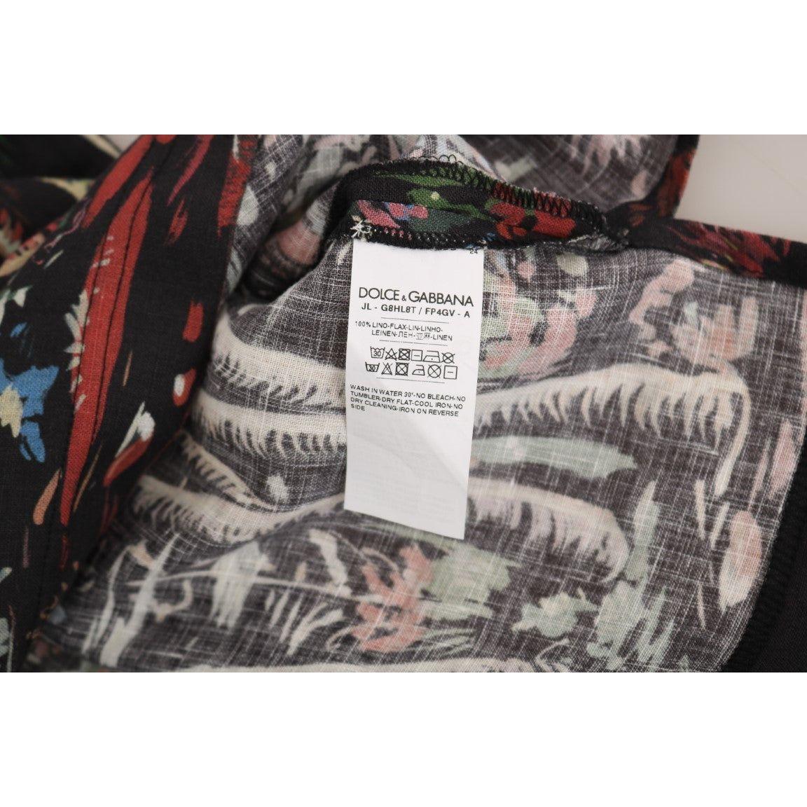 Dolce & Gabbana Sicilian Volcano Motive Polo Tee Dolce & Gabbana Dark Slate Gray