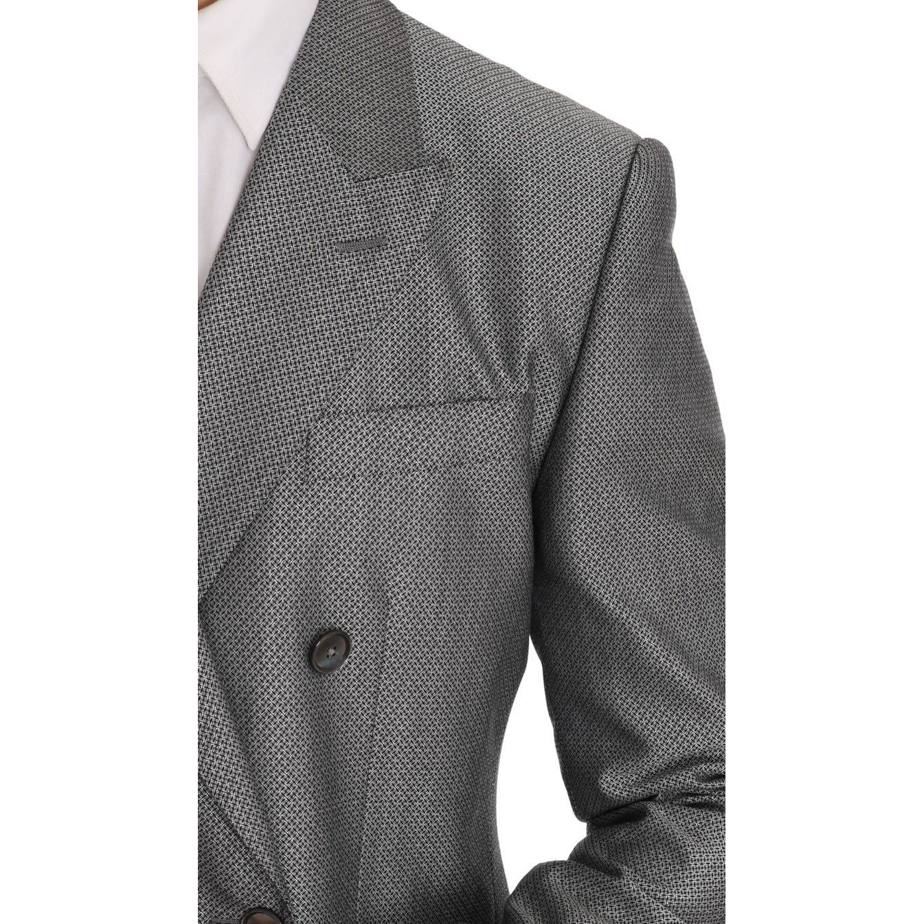 Dolce & Gabbana Elegant Black Double-Breasted Suit Suit Dolce & Gabbana Dim Gray