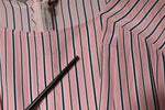 Ermanno Scervino Pink Stripes Silk Long Sleeves Midi Dress DR281401-38