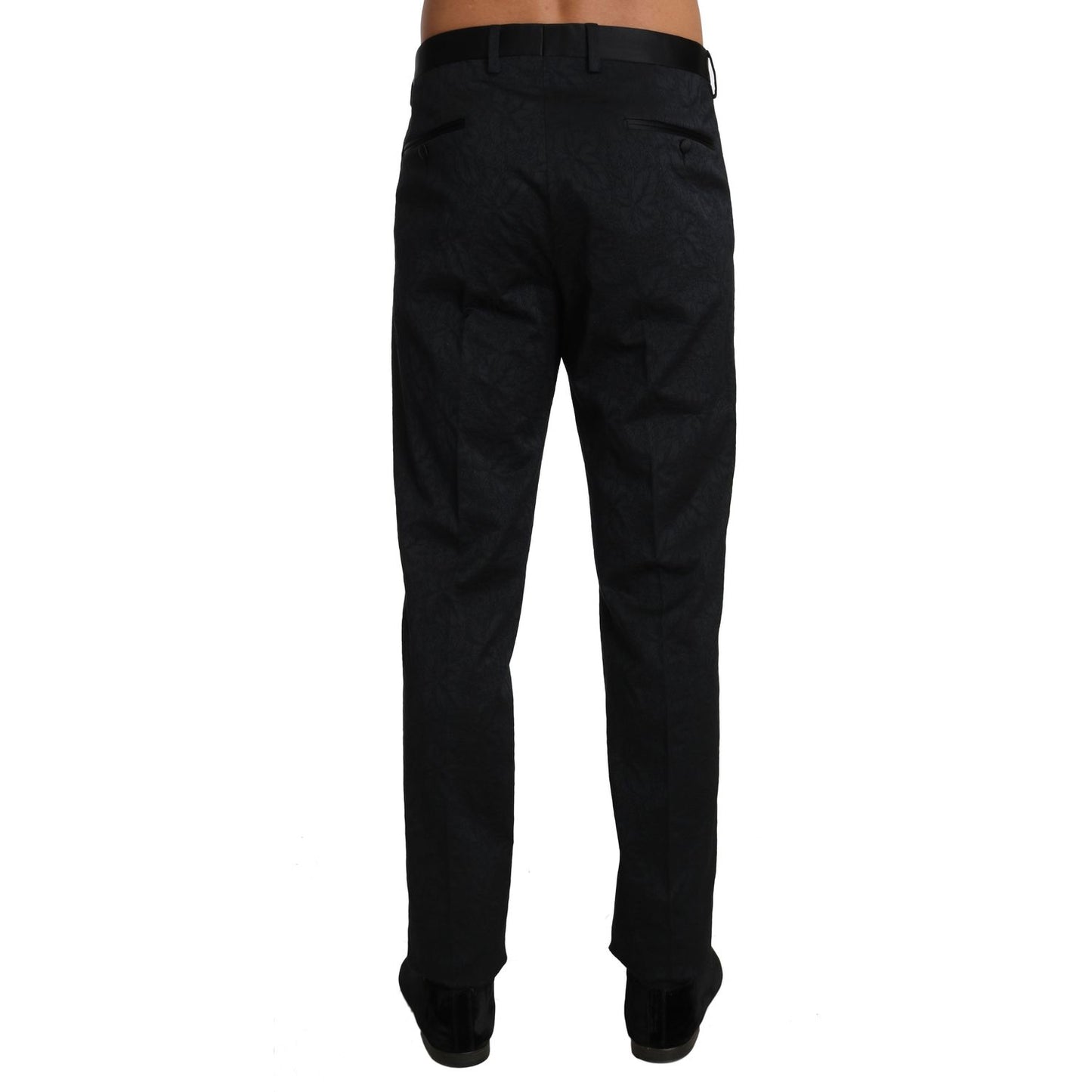 Dolce & Gabbana Floral Brocade Formal Trousers Jeans & Pants Dolce & Gabbana Black