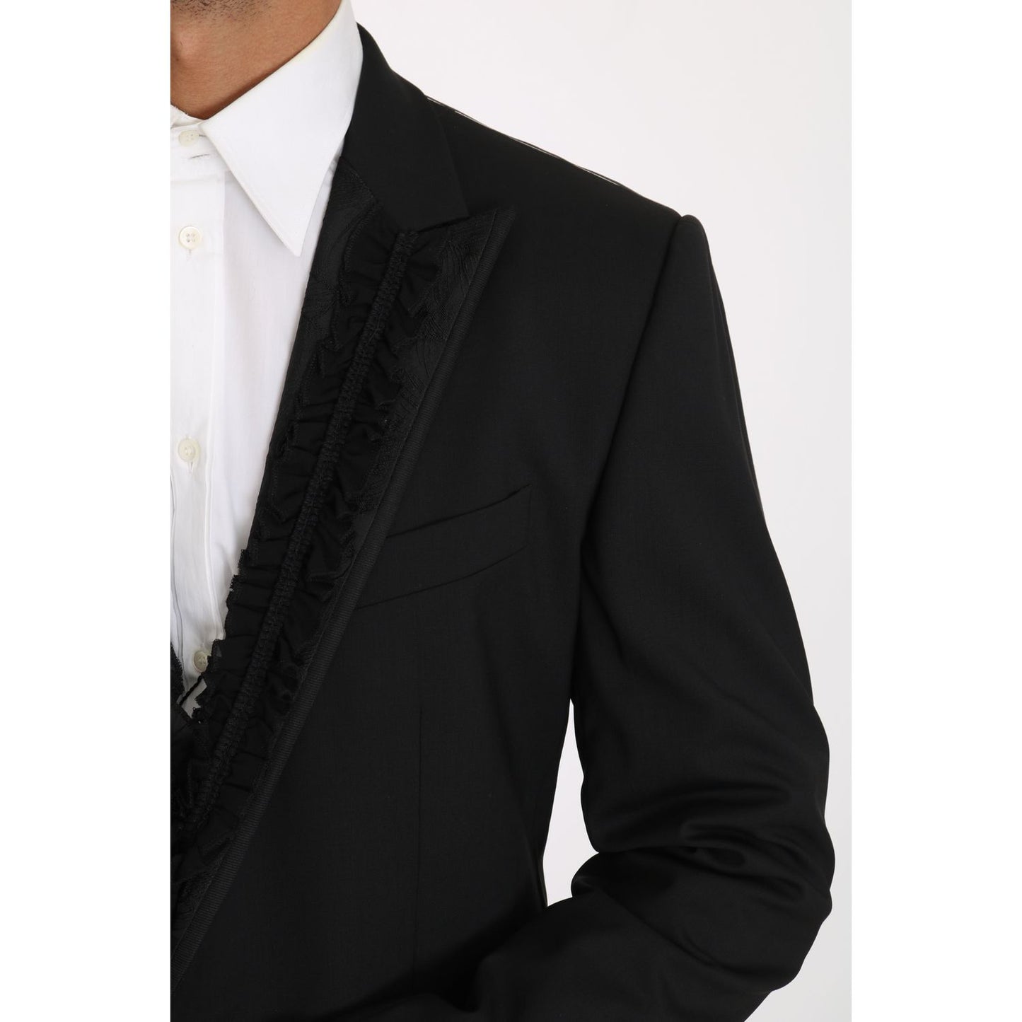 Dolce & Gabbana Elegant Black Slim Fit Martini Blazer Jacket Dolce & Gabbana Black
