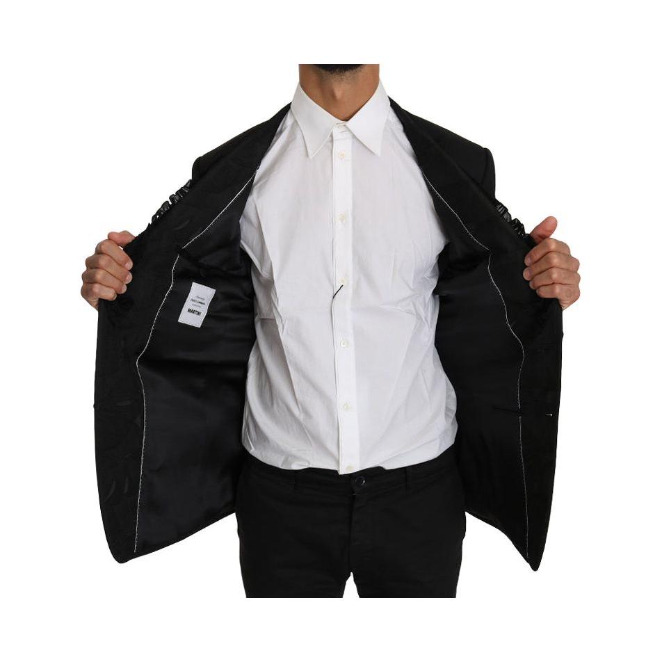 Dolce & Gabbana Elegant Black Slim Fit Martini Blazer Jacket Dolce & Gabbana Black