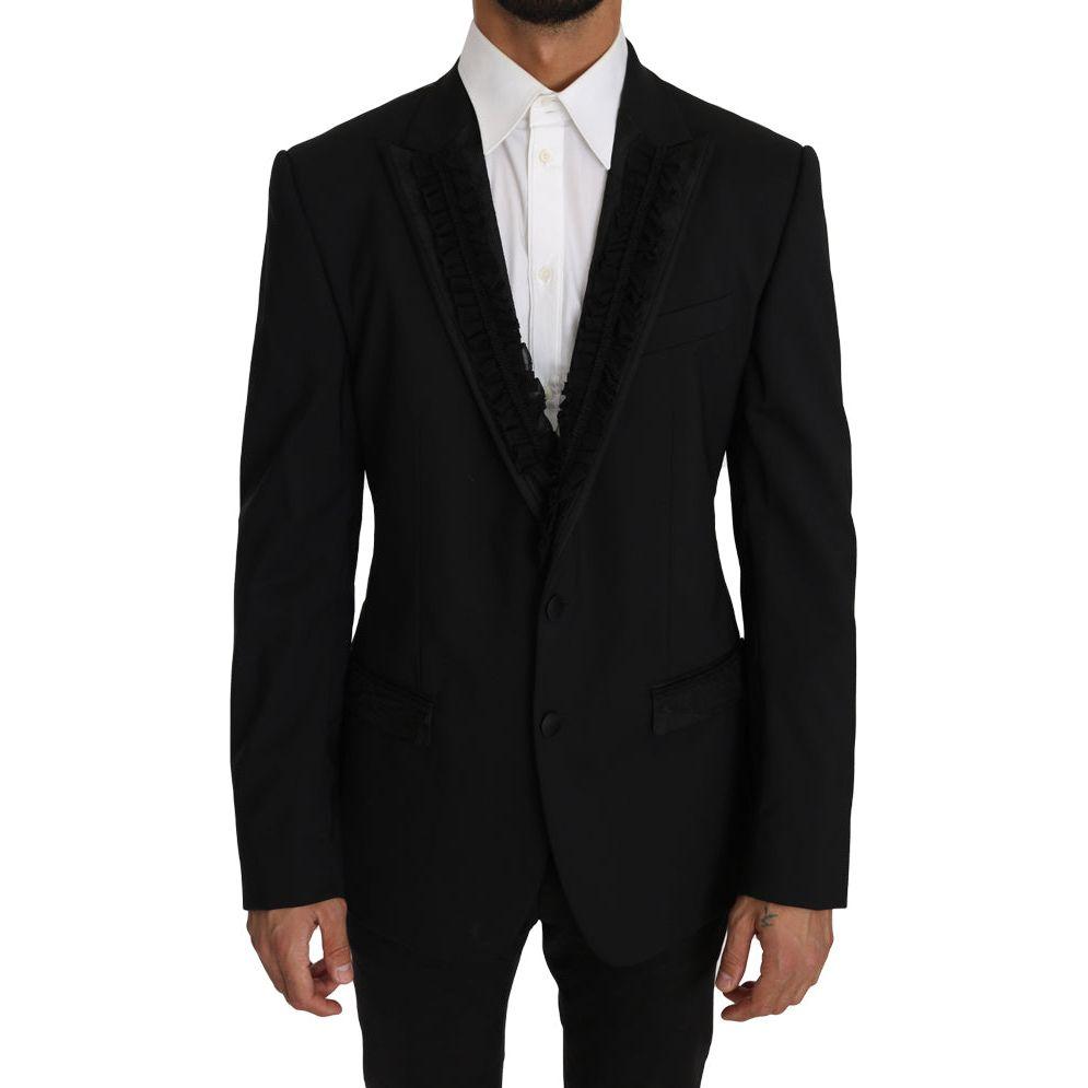 Dolce & Gabbana Elegant Black Slim Fit Martini Blazer Jacket Dolce & Gabbana Black