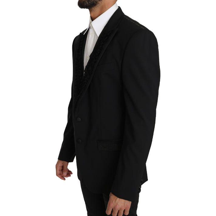 Dolce & Gabbana Elegant Black Slim Fit Martini Blazer Jacket Dolce & Gabbana Black