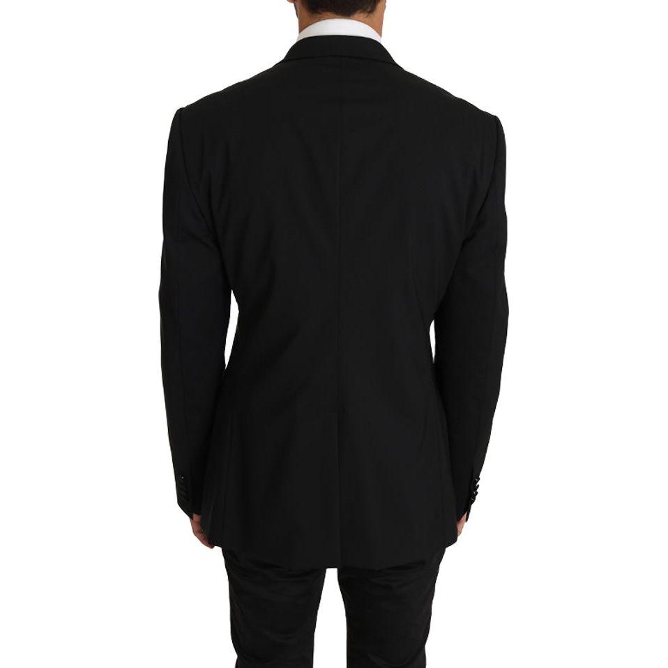 Dolce & Gabbana Elegant Black Slim Fit Martini Blazer Jacket Dolce & Gabbana Black