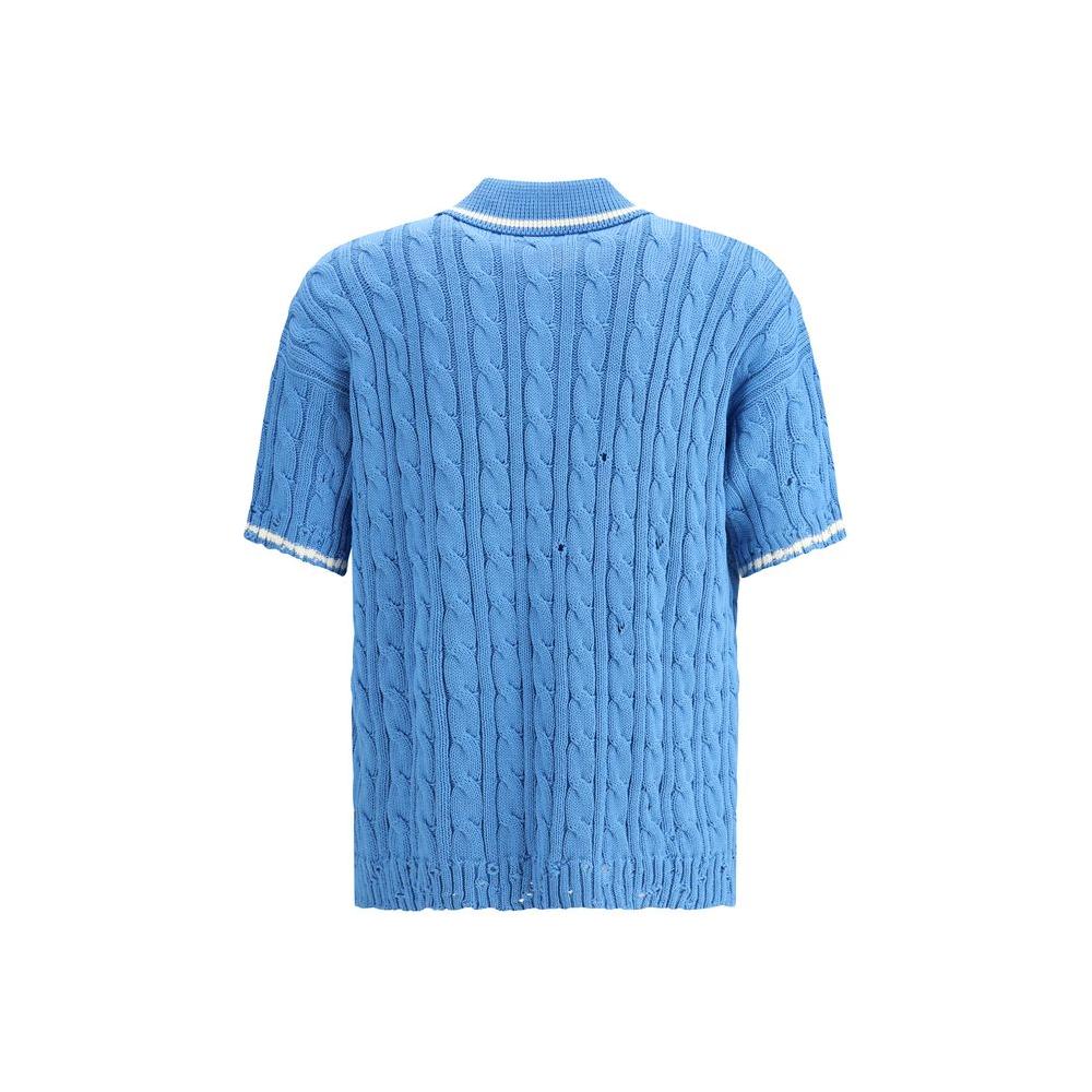 Marni Knit Polo Shirt Marni Cornflower Blue