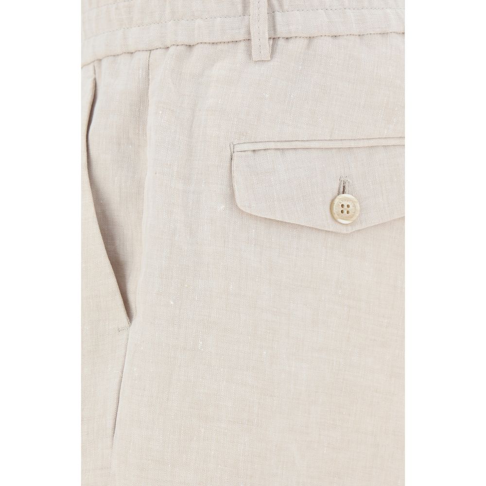 Brunello Cucinelli Linen Shorts Brunello Cucinelli Light Gray