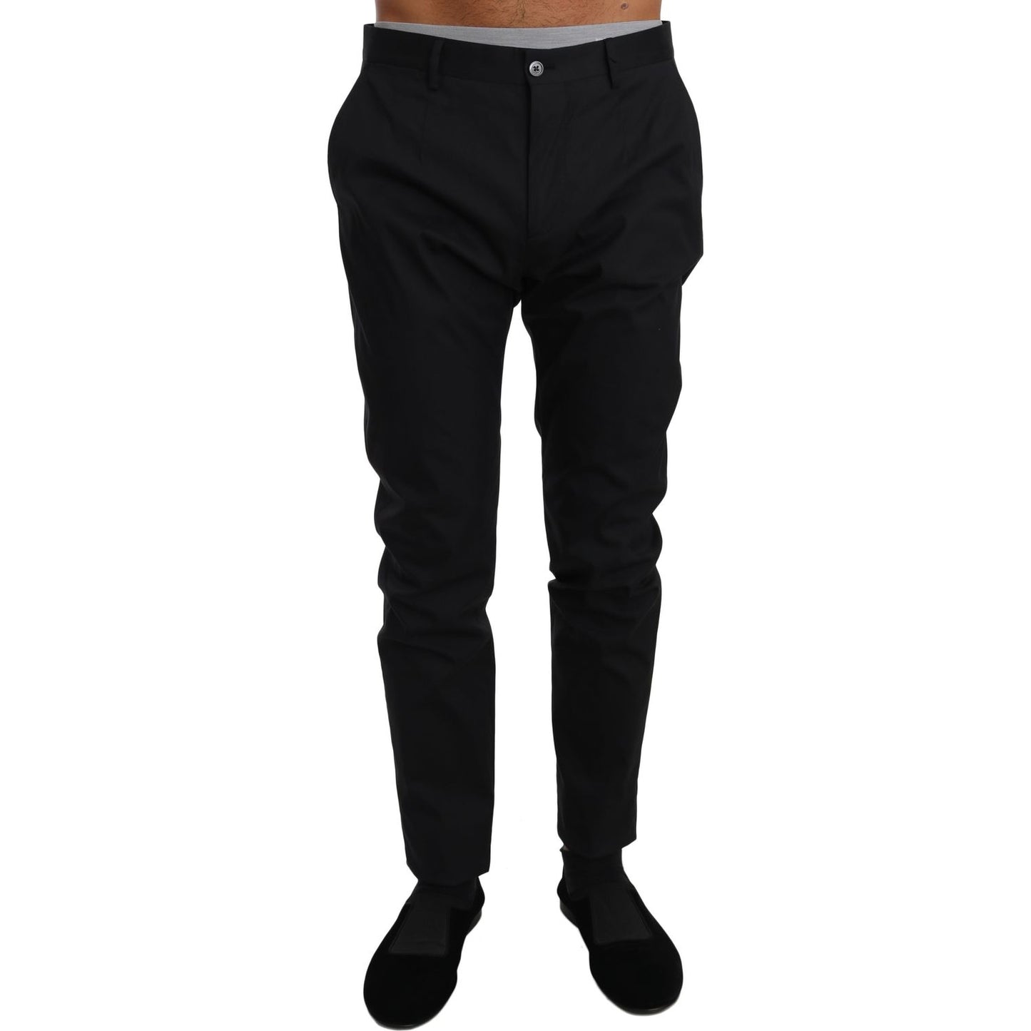 Dolce & Gabbana Elegant Black Formal Wool-Blend Trousers Jeans & Pants Dolce & Gabbana Black