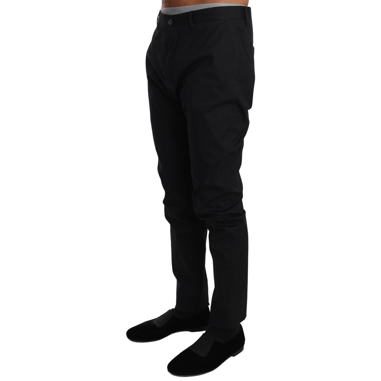 Dolce & Gabbana Elegant Black Formal Wool-Blend Trousers Jeans & Pants Dolce & Gabbana Black