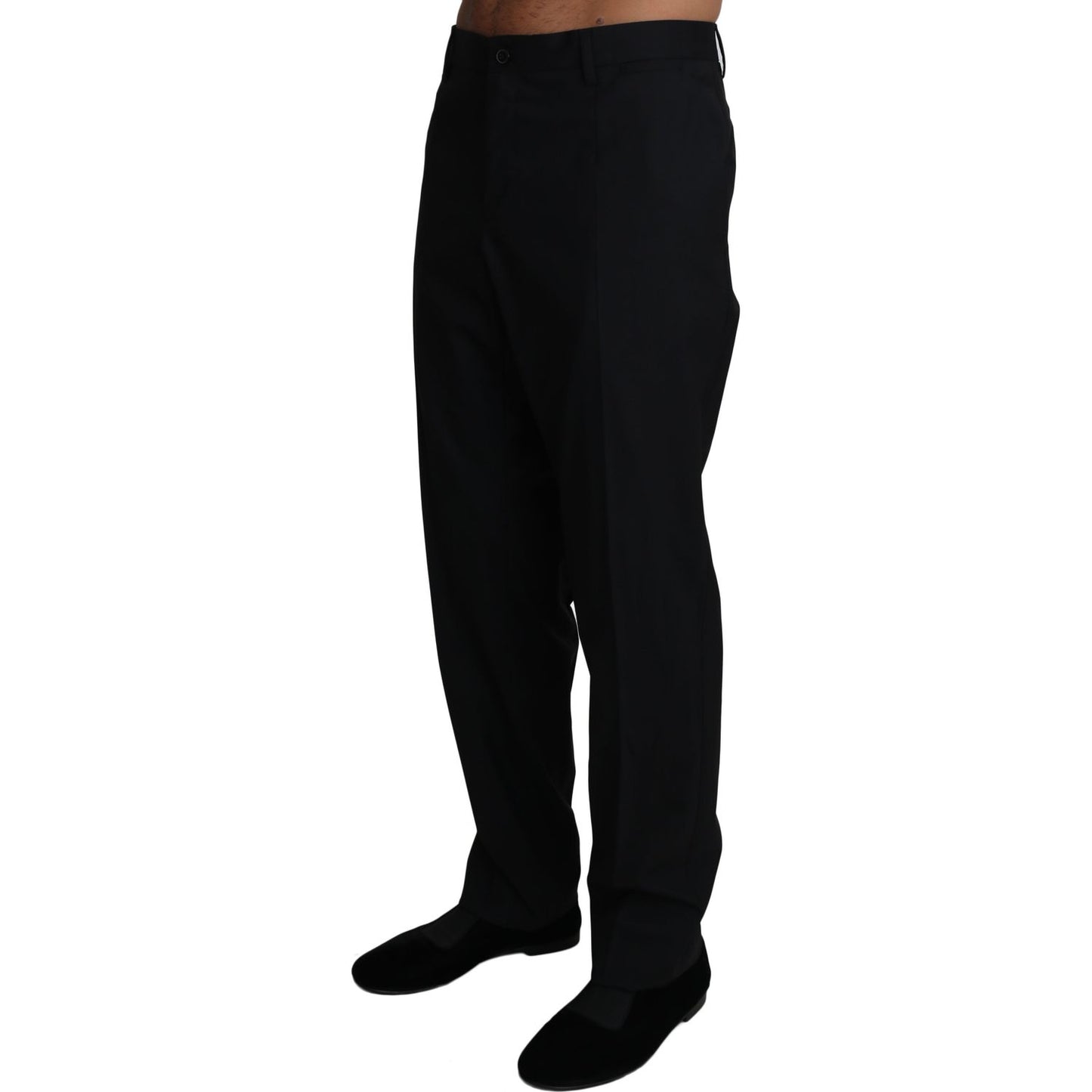Dolce & Gabbana Elegant Black Formal Wool Blend Trousers Jeans & Pants Dolce & Gabbana Black