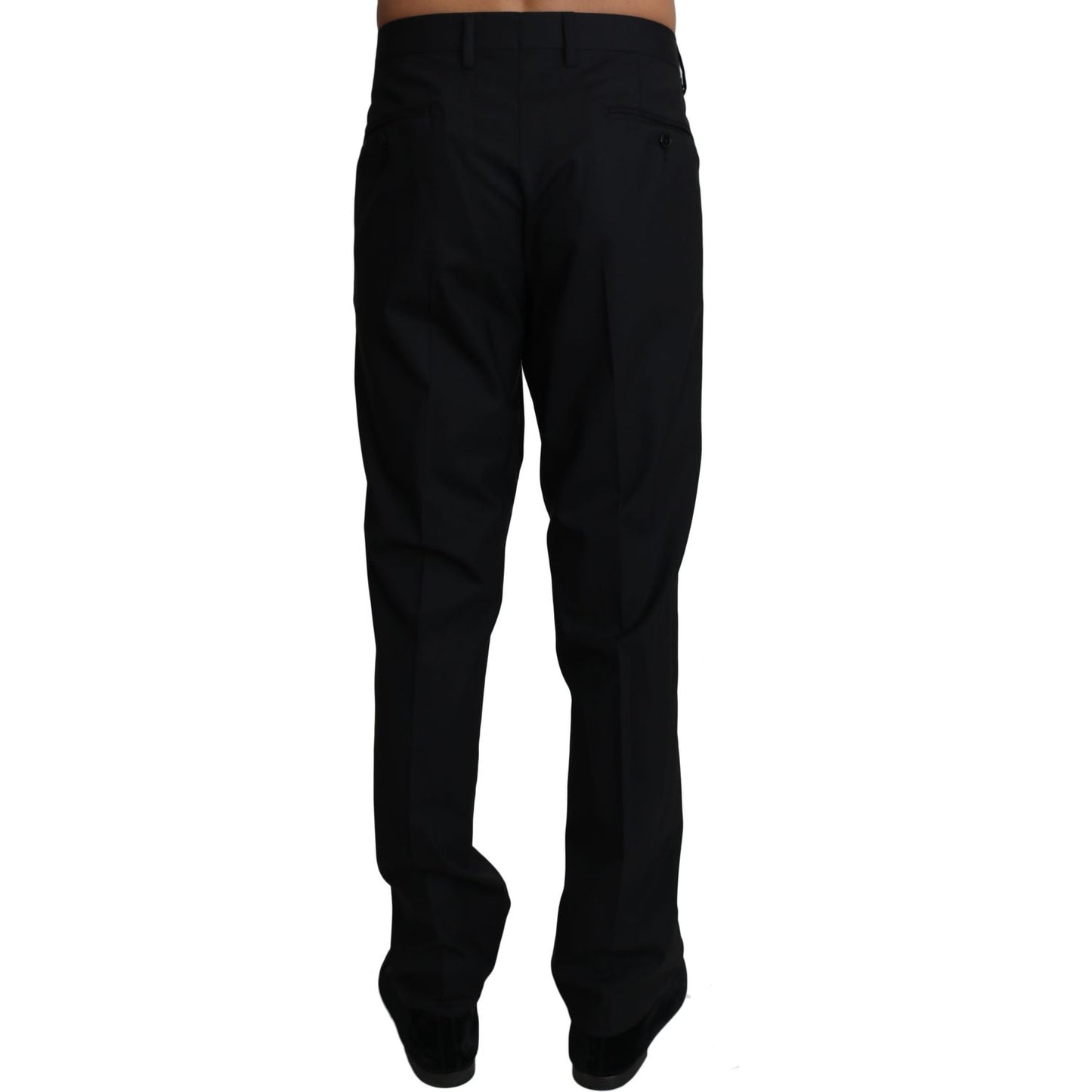 Dolce & Gabbana Elegant Black Formal Wool Blend Trousers Jeans & Pants Dolce & Gabbana Black
