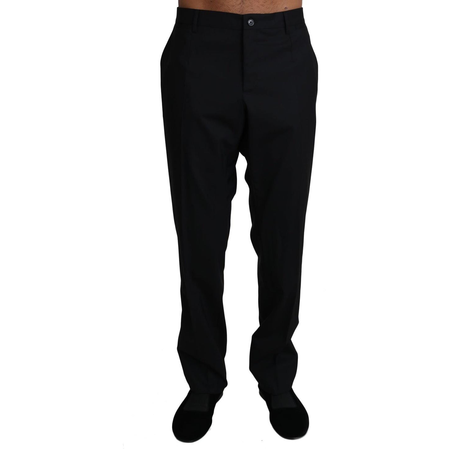Dolce & Gabbana Elegant Black Formal Wool Blend Trousers Jeans & Pants Dolce & Gabbana Black