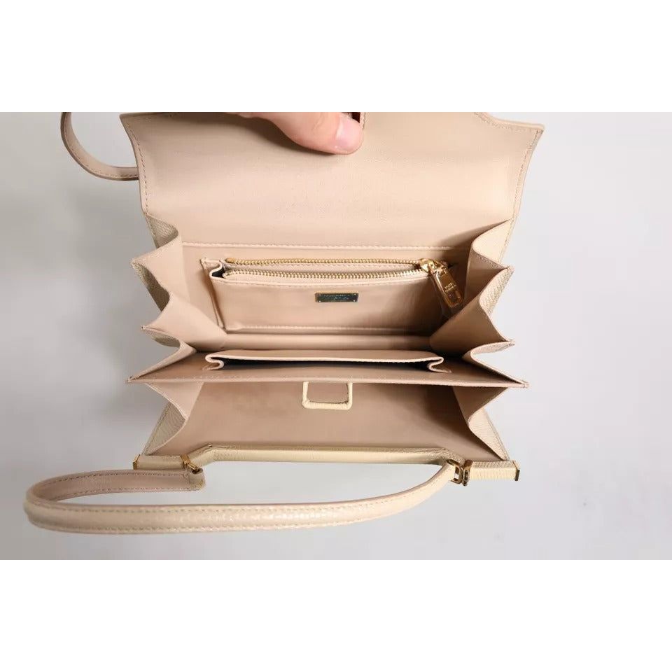 Dolce & Gabbana Beige Leather Ingrid Top Handle Shoulder Bag BAG4040