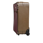 Dolce & Gabbana Fuchsia Khaki Leather Trolley Travel Wheel Suitcase Bag
