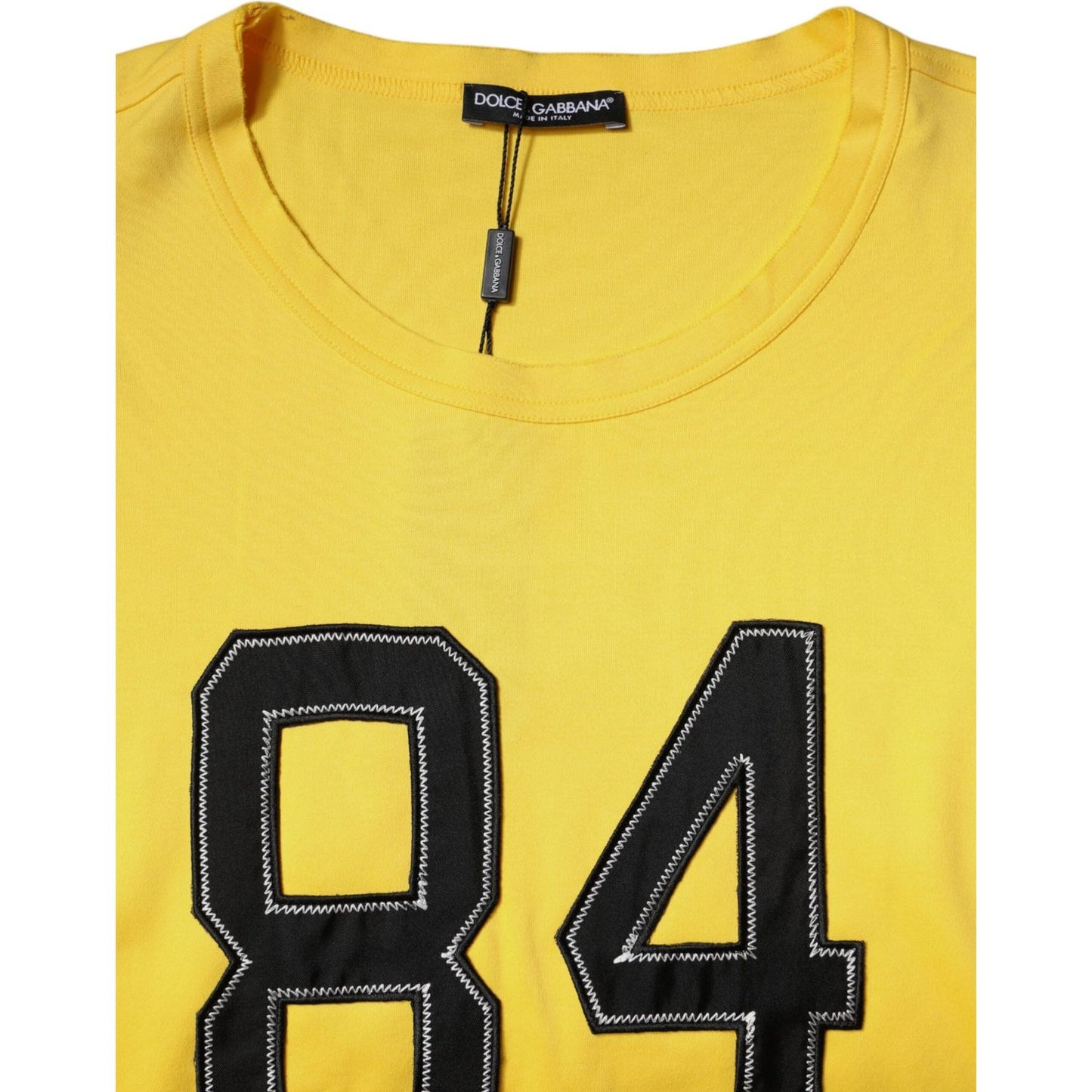 Dolce & Gabbana Yellow Crew Neck Short Sleeves T-shirt TSH87461-56