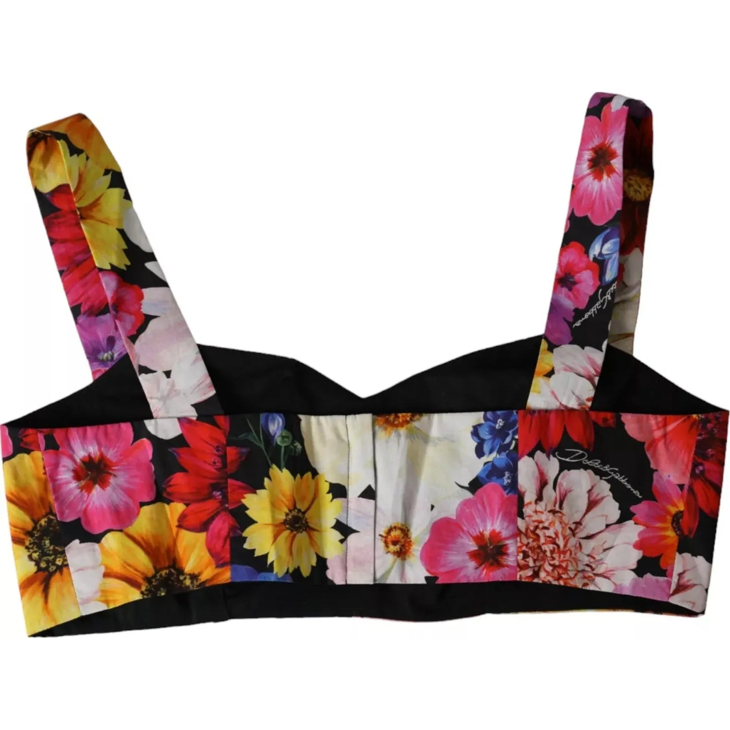 Dolce & Gabbana Multicolor Floral Sleeveless Bustier Crop Top Dolce & Gabbana Sienna