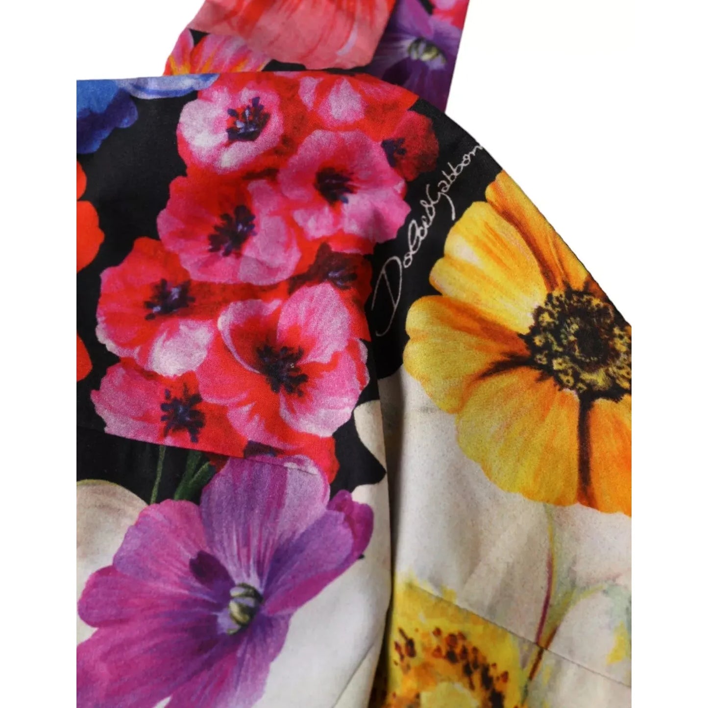 Dolce & Gabbana Multicolor Floral Sleeveless Bustier Crop Top Dolce & Gabbana Maroon