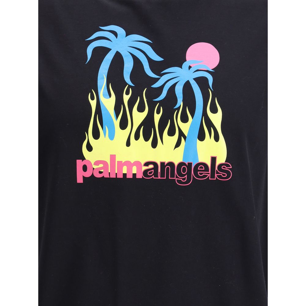 Palm Angels Burning Oasi T-Shirt Palm Angels Dark Slate Gray