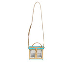 Dolce & Gabbana Turquoise Gold Acrylic Leather Miss Dolce Top Handle Bag
