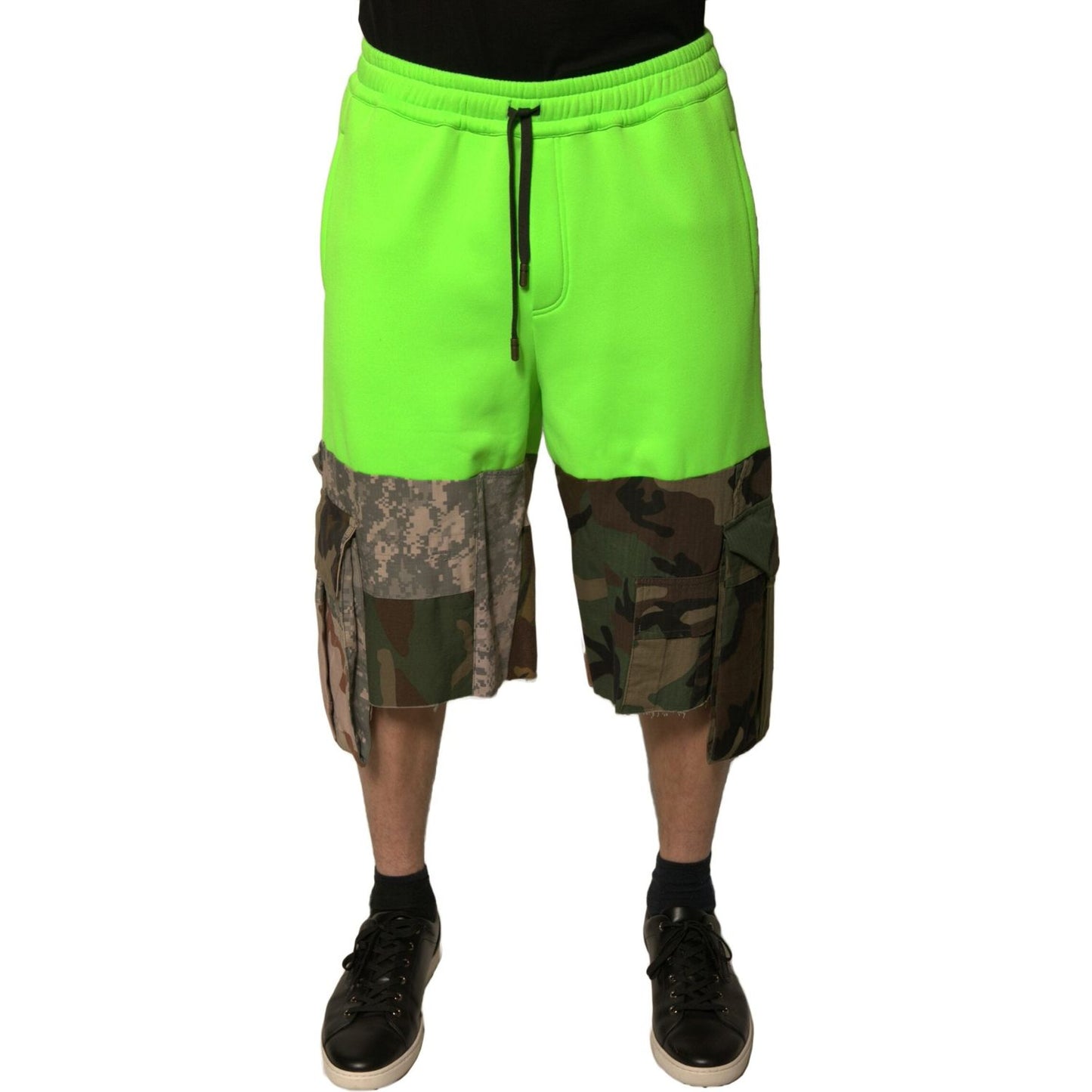 Dolce & Gabbana Green Patchwork Cargo Bermuda Shorts PAN75661-48