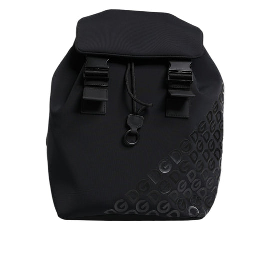 Dolce & Gabbana Black Neoprene Nylon DG Logo School Backpack Bag