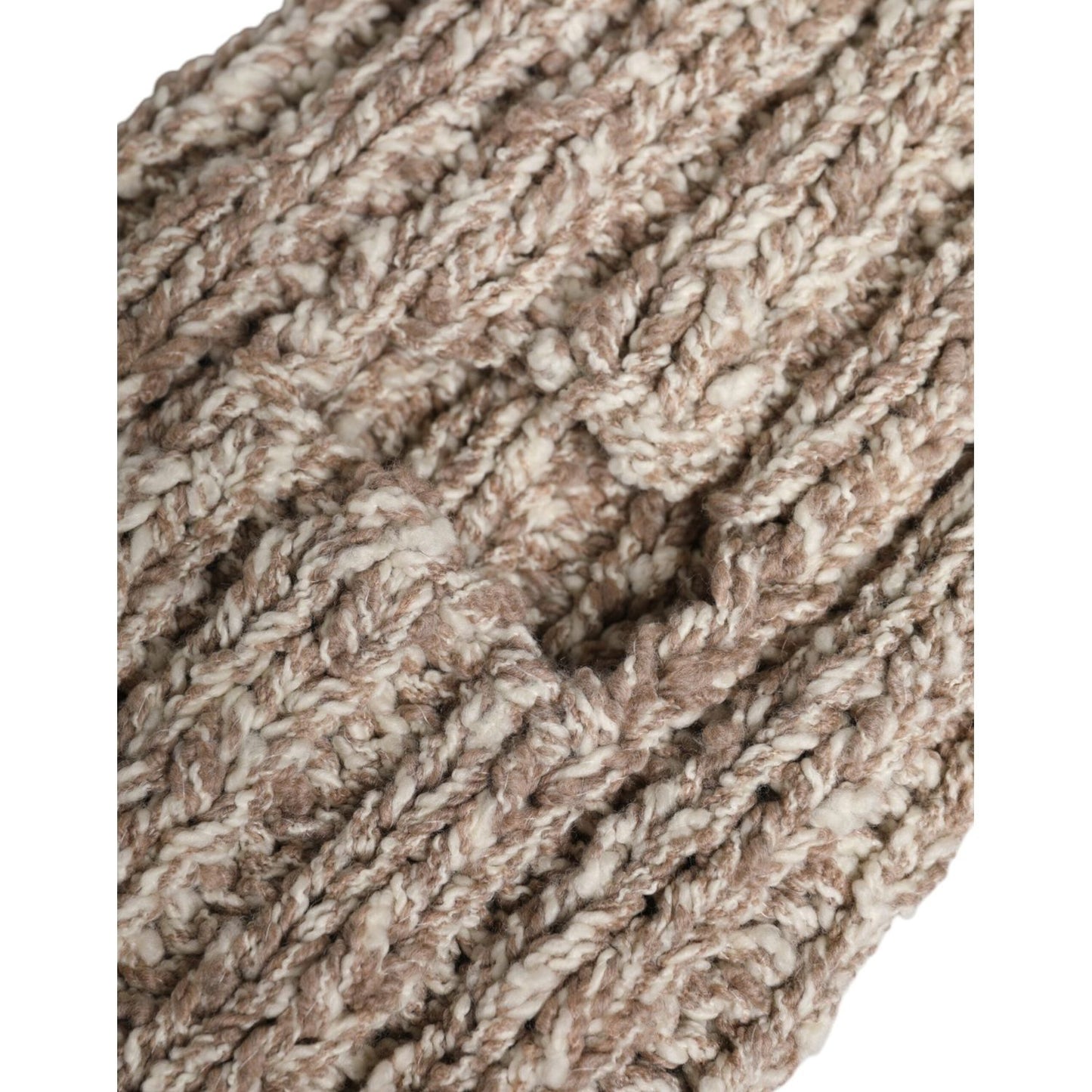 Dolce & Gabbana Beige Wool Knitted Ski Mask Balaclava Hat HAT9722