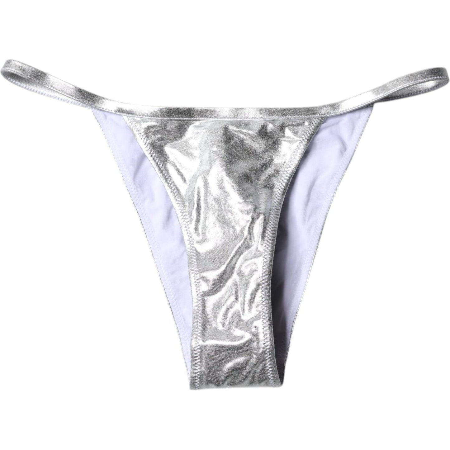 Dolce & Gabbana Silver Polyester Beachwear Bikini Bottom Swimwear BIK1946-3