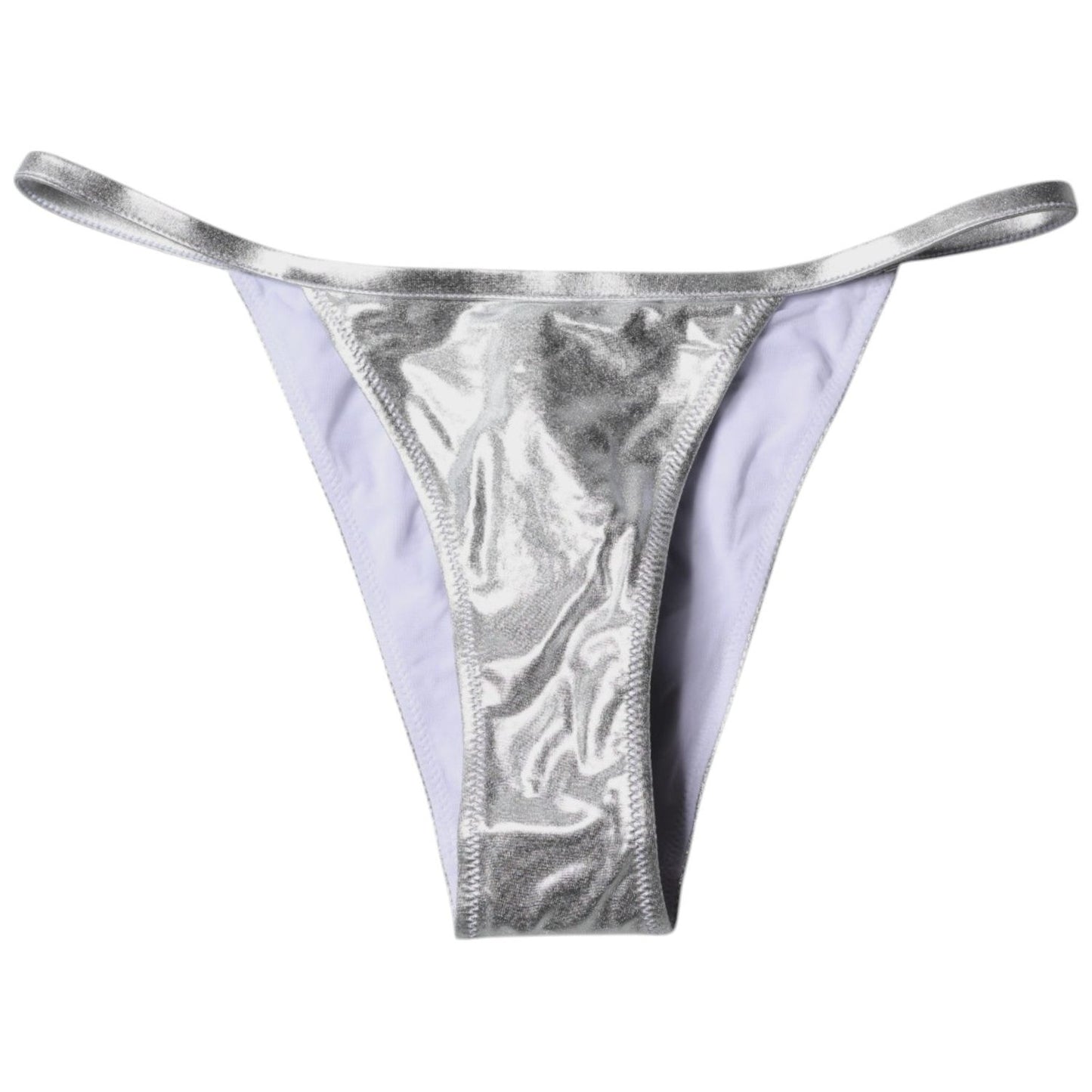 Dolce & Gabbana Silver Polyester Beachwear Bikini Bottom Swimwear BIK1946-3