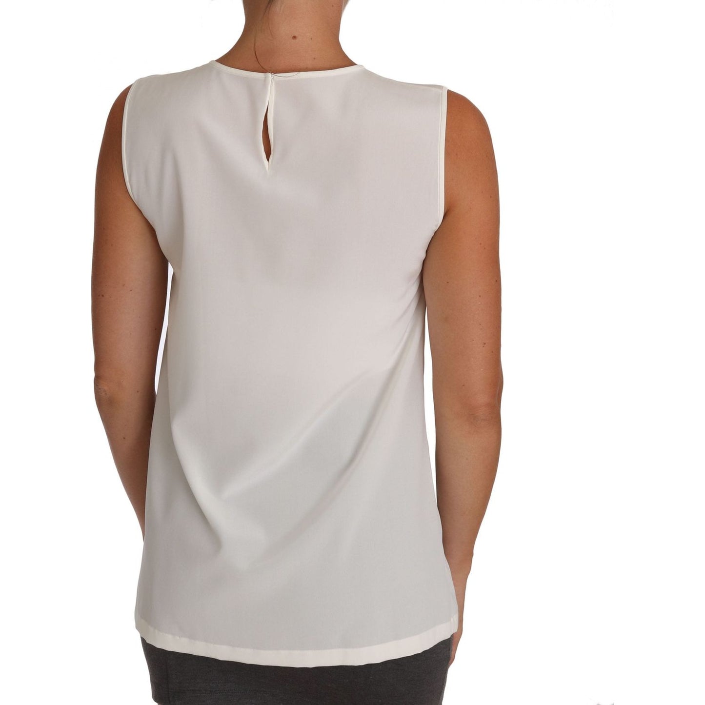 Dolce & Gabbana Enchanted Crystal-Embellished Silk Blouse Dolce & Gabbana Gray