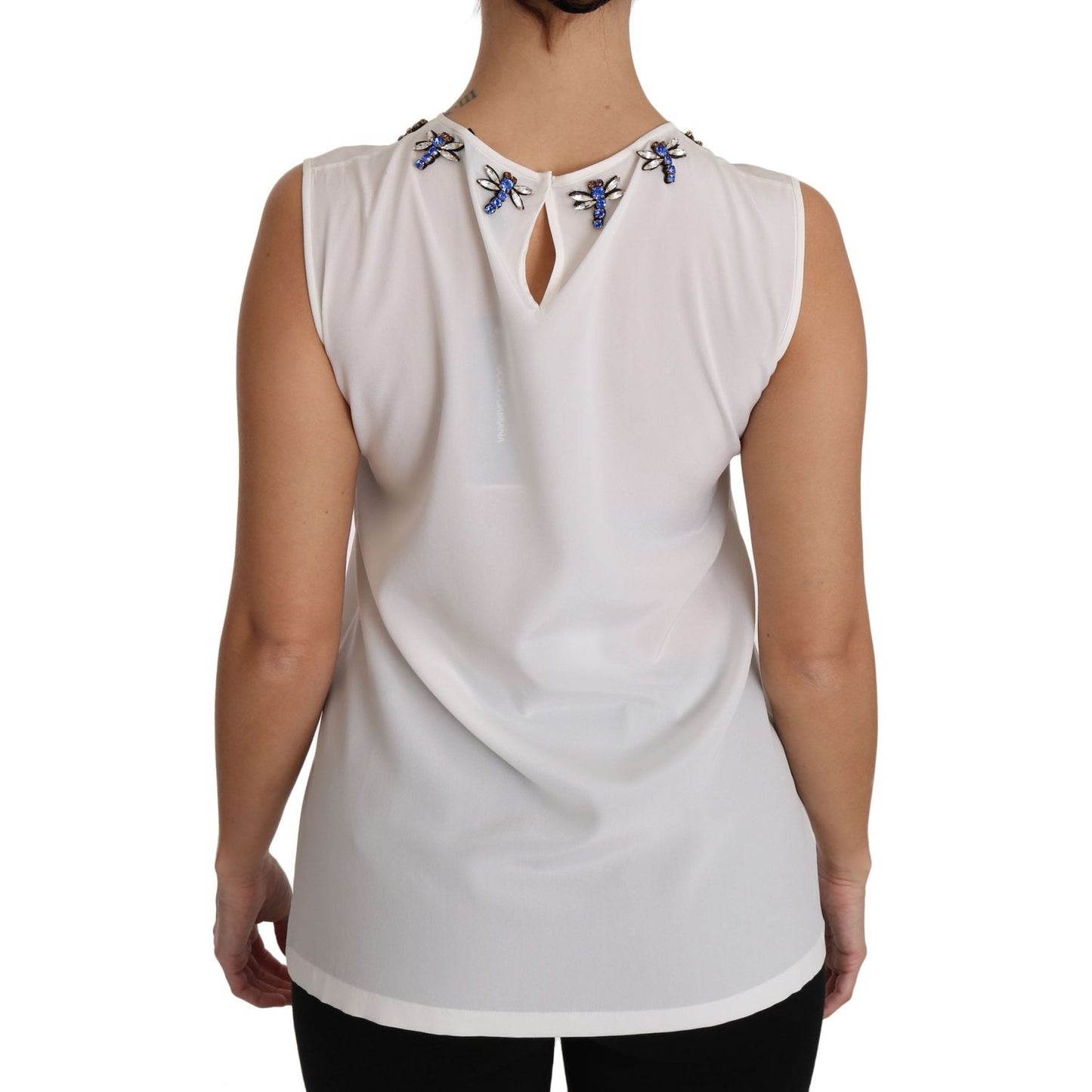 Dolce & Gabbana Fairy Tale Crystal-Embellished Silk Blouse Dolce & Gabbana Gray