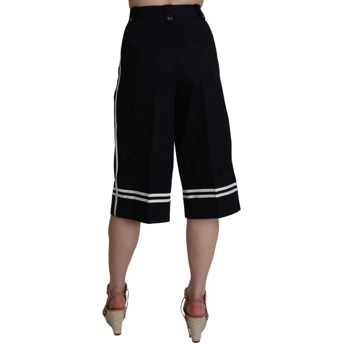 Dolce & Gabbana Elegant High Waist Black Cotton Pants Jeans & Pants Dolce & Gabbana Rosy Brown